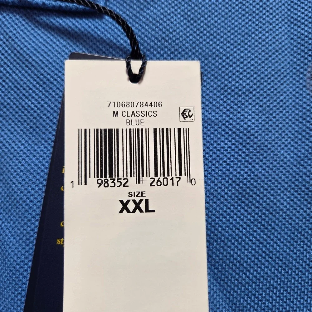 Ralph Lauren‎ Classic SLIM Fit 2XL Polo Shirt Blue NWT Cotton Preppy